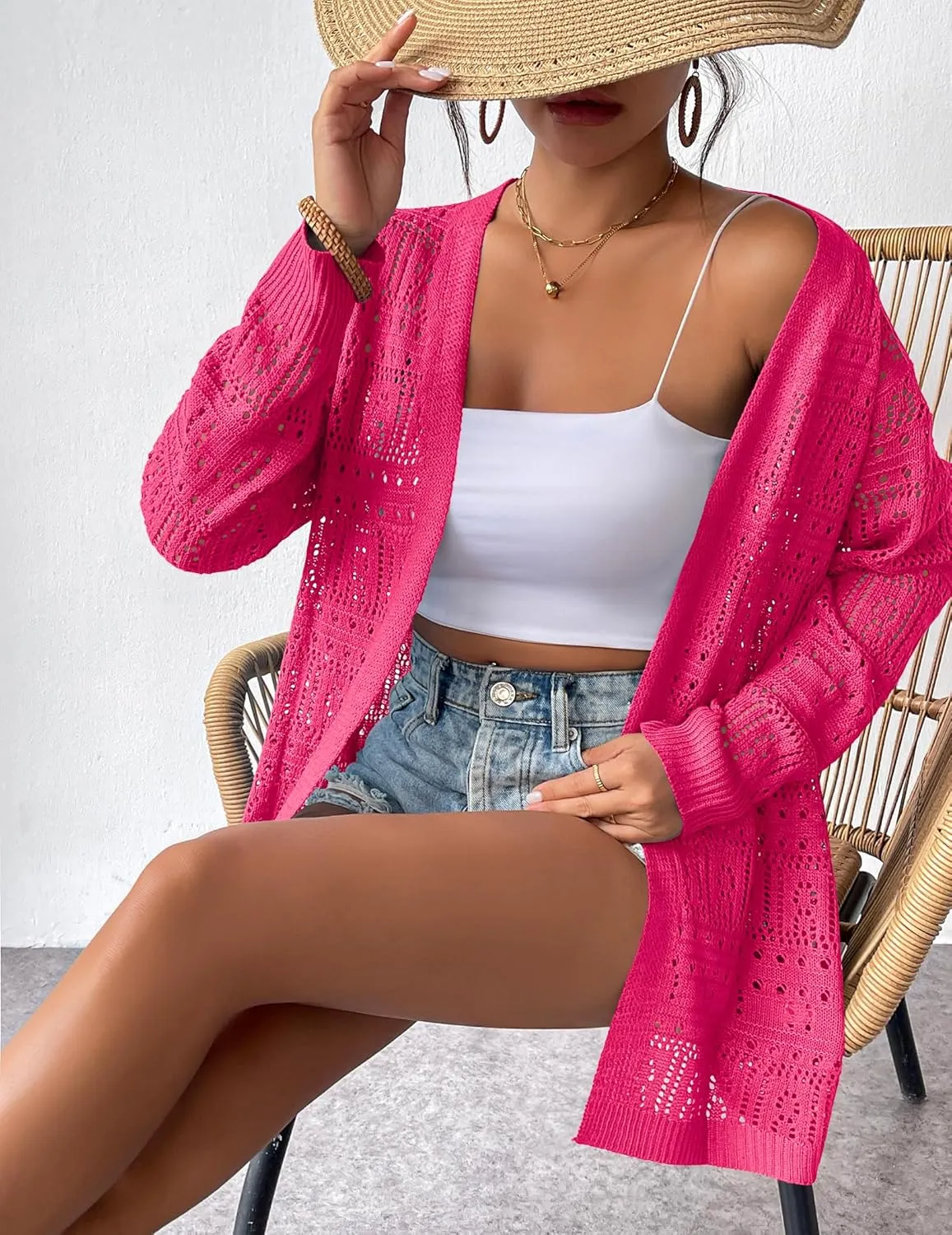 Zeagoo Womens 2025 Summer Crochet Cardigan Sweaters