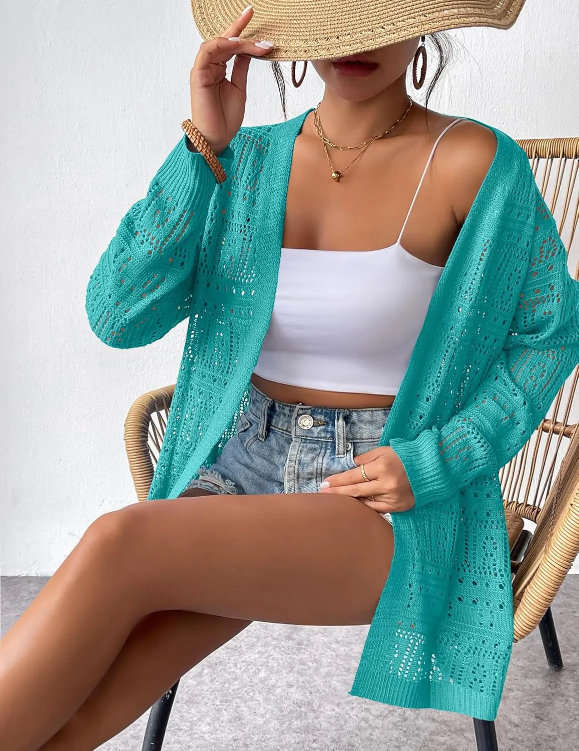 Zeagoo Womens 2025 Summer Crochet Cardigan Sweaters