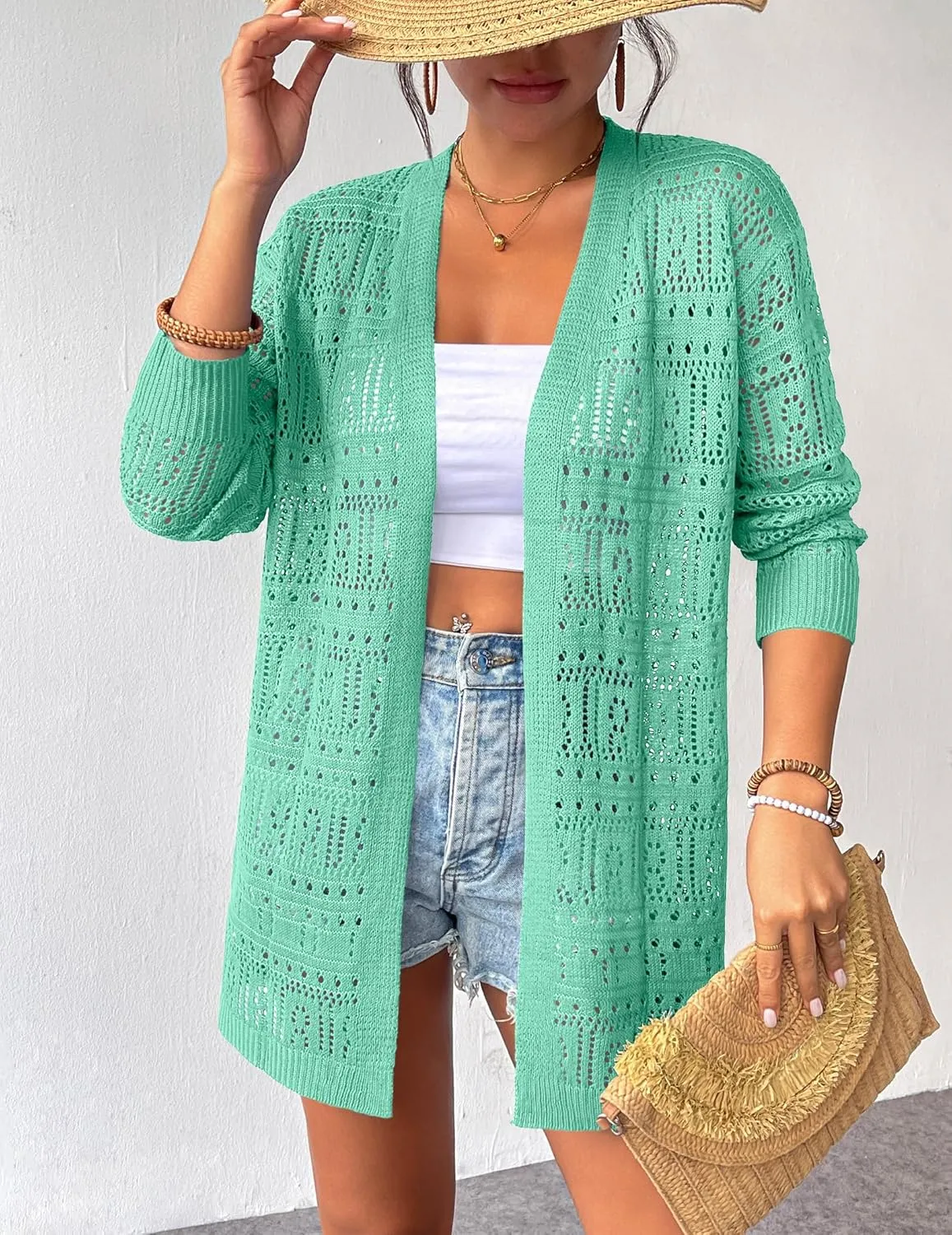 Zeagoo Womens 2025 Summer Crochet Cardigan Sweaters