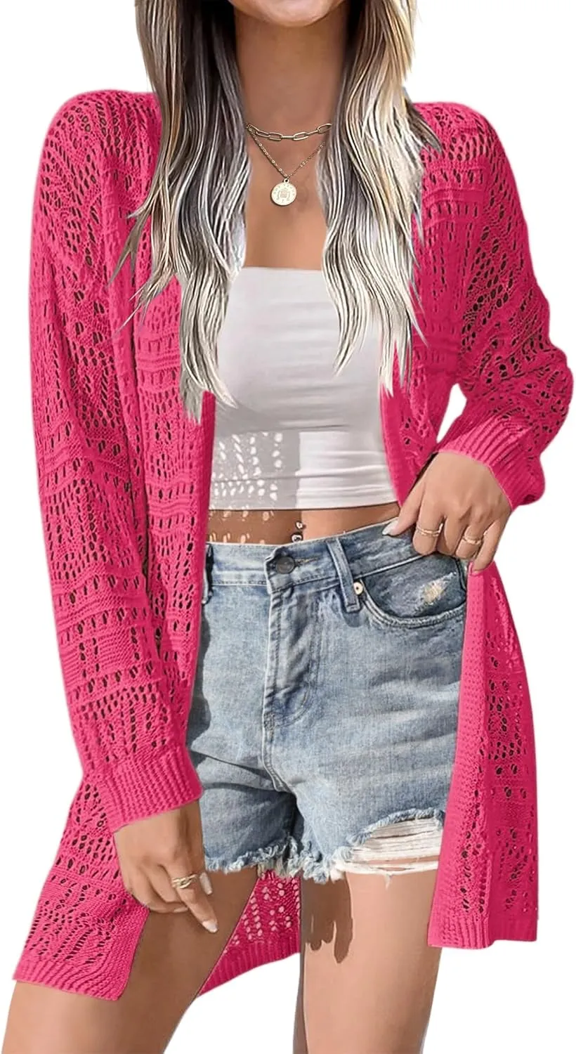 Zeagoo Womens 2025 Summer Crochet Cardigan Sweaters