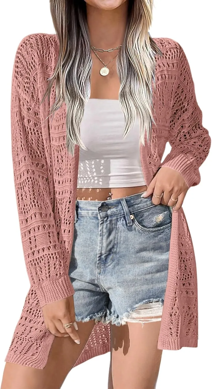Zeagoo Womens 2025 Summer Crochet Cardigan Sweaters