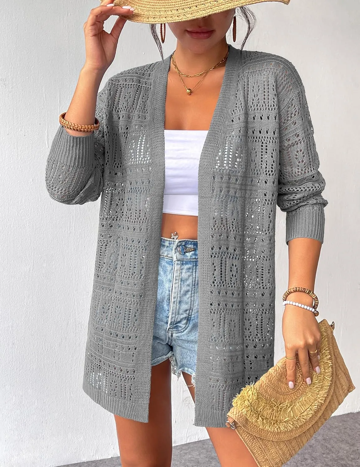 Zeagoo Womens 2025 Summer Crochet Cardigan Sweaters