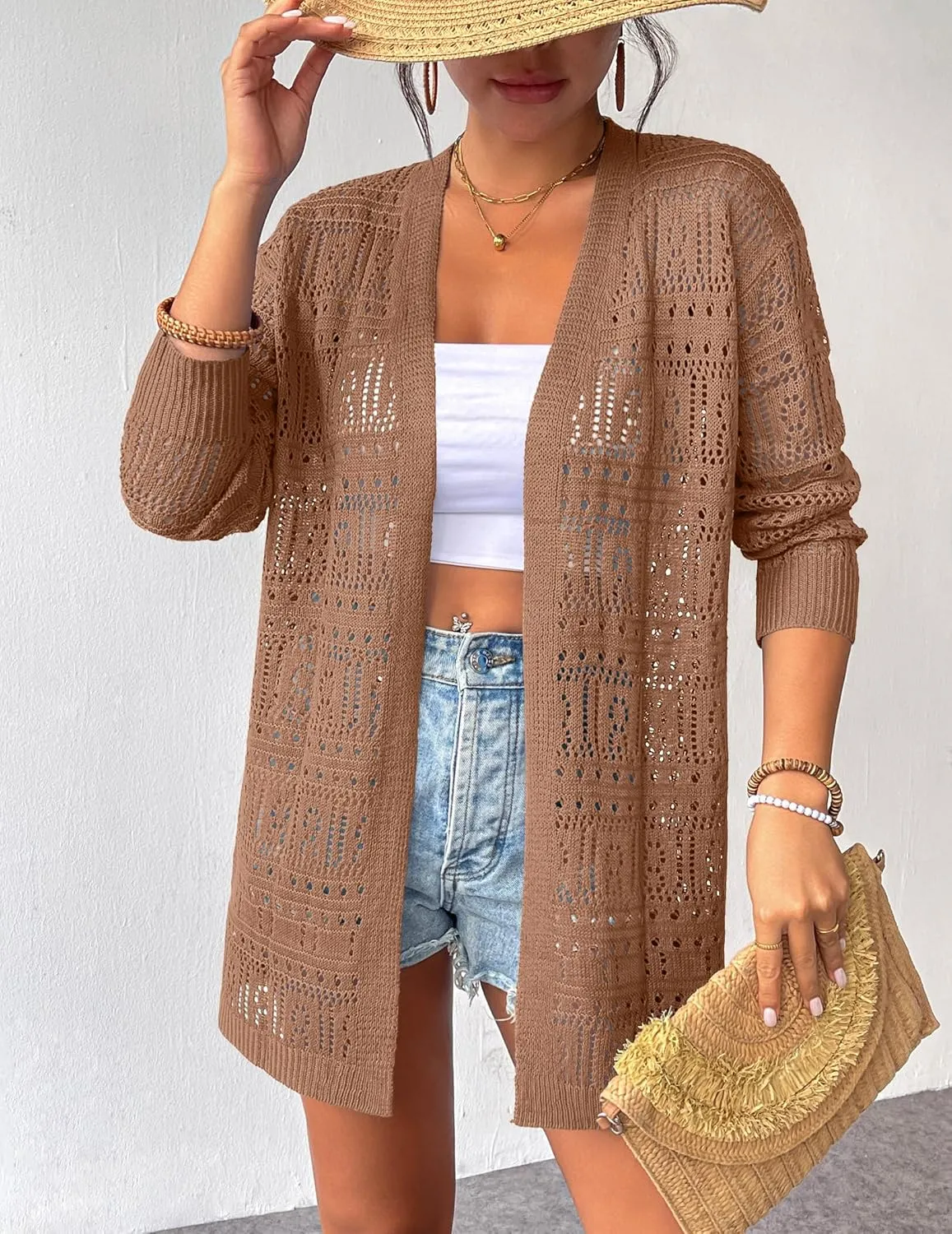 Zeagoo Womens 2025 Summer Crochet Cardigan Sweaters