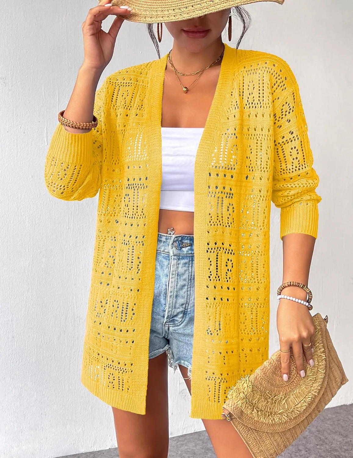 Zeagoo Womens 2025 Summer Crochet Cardigan Sweaters