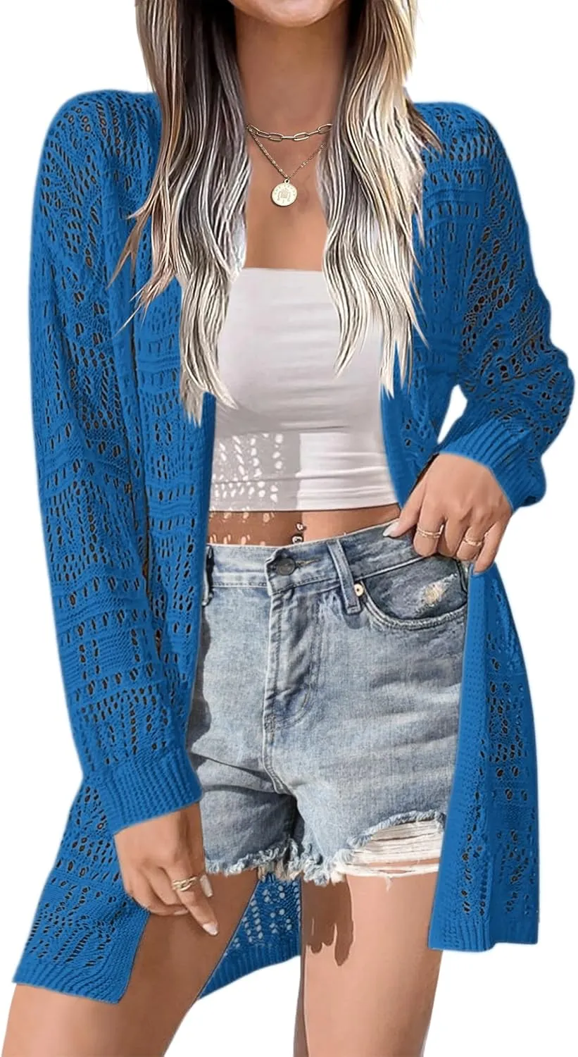 Zeagoo Womens 2025 Summer Crochet Cardigan Sweaters