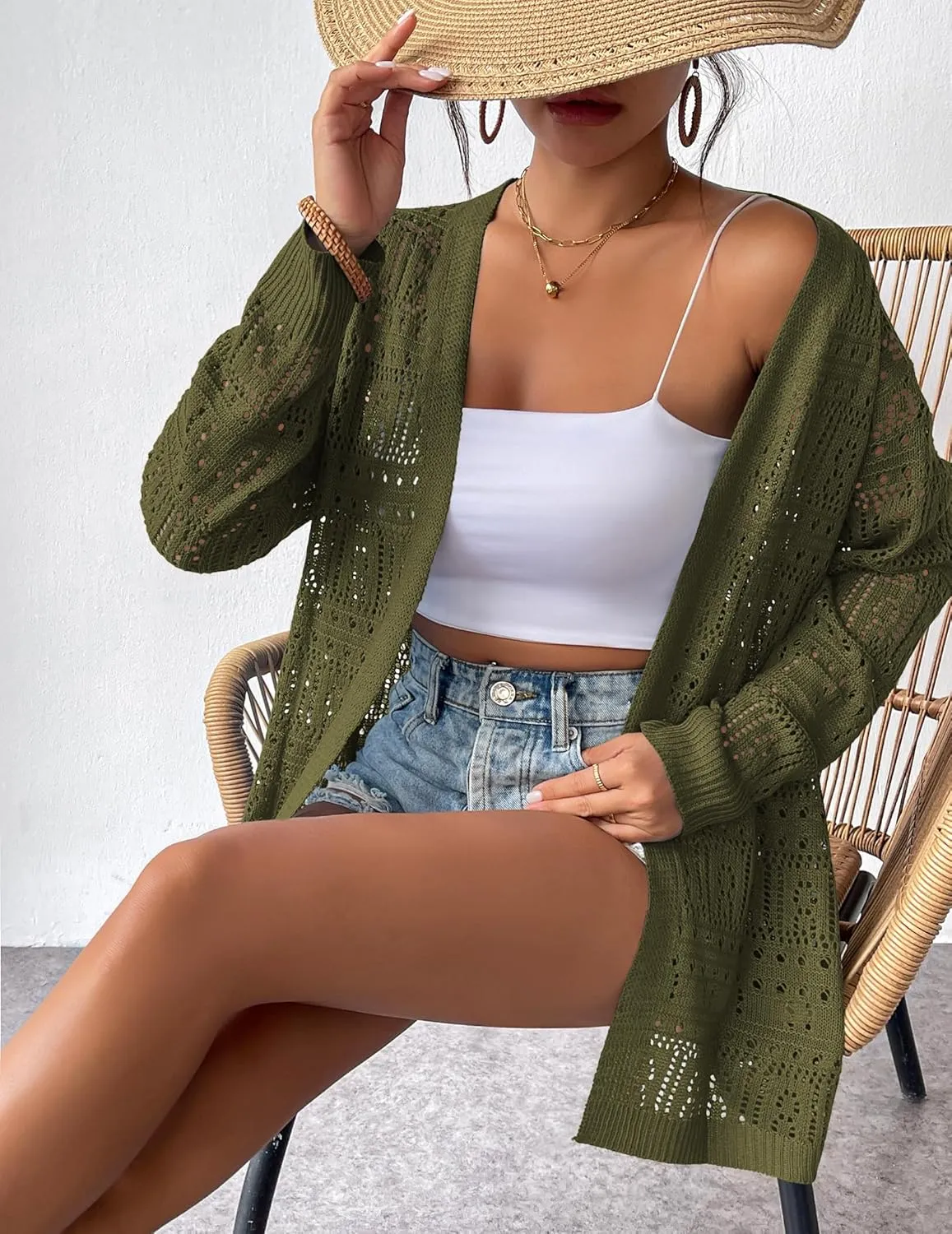 Zeagoo Womens 2025 Summer Crochet Cardigan Sweaters