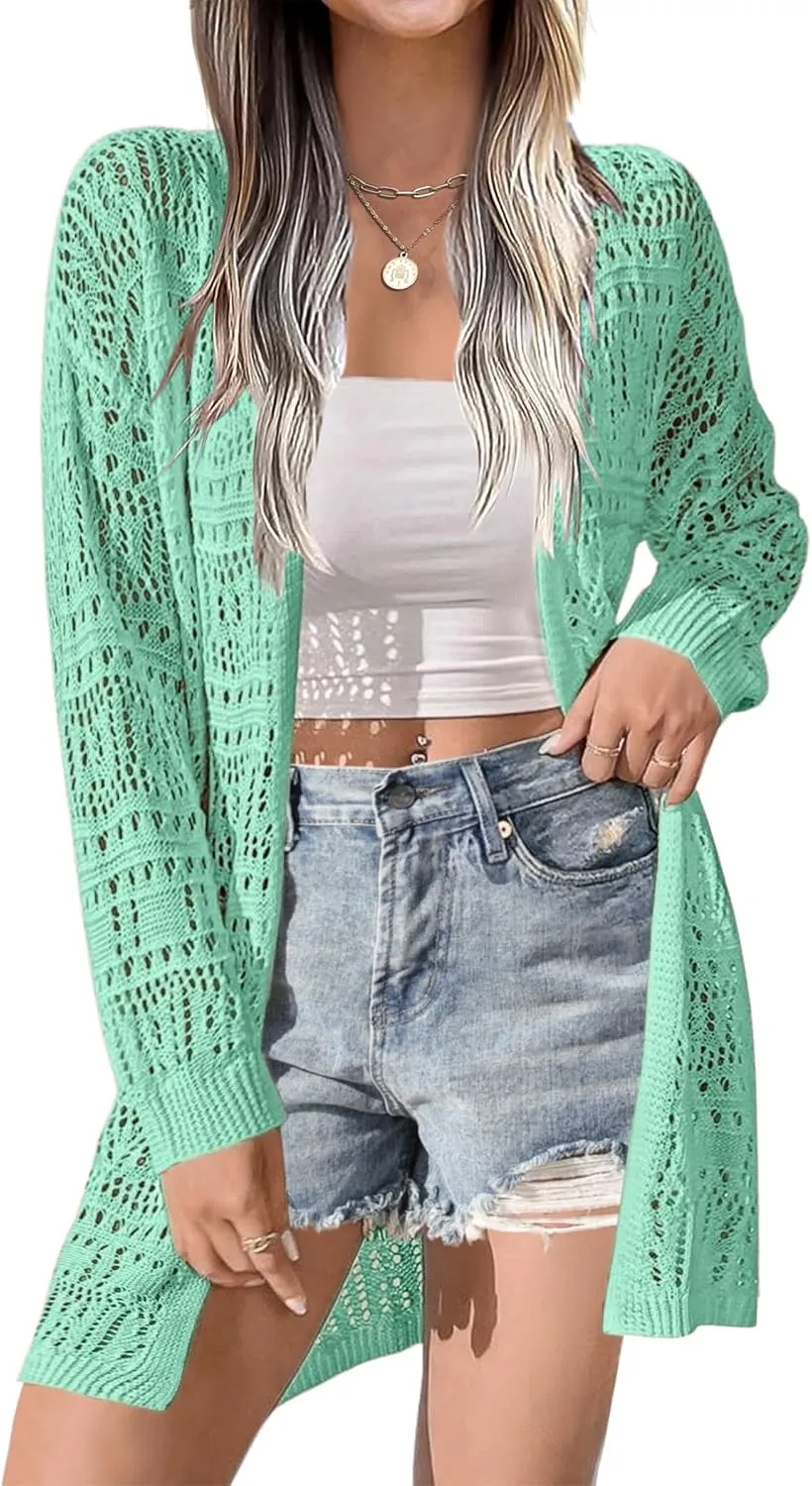 Zeagoo Womens 2025 Summer Crochet Cardigan Sweaters
