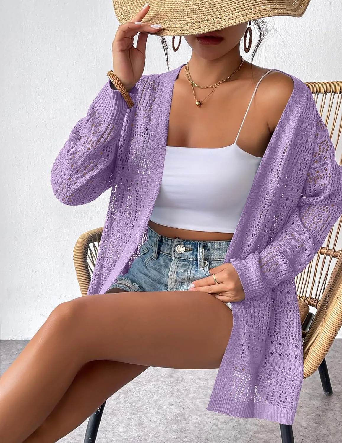 Zeagoo Womens 2025 Summer Crochet Cardigan Sweaters