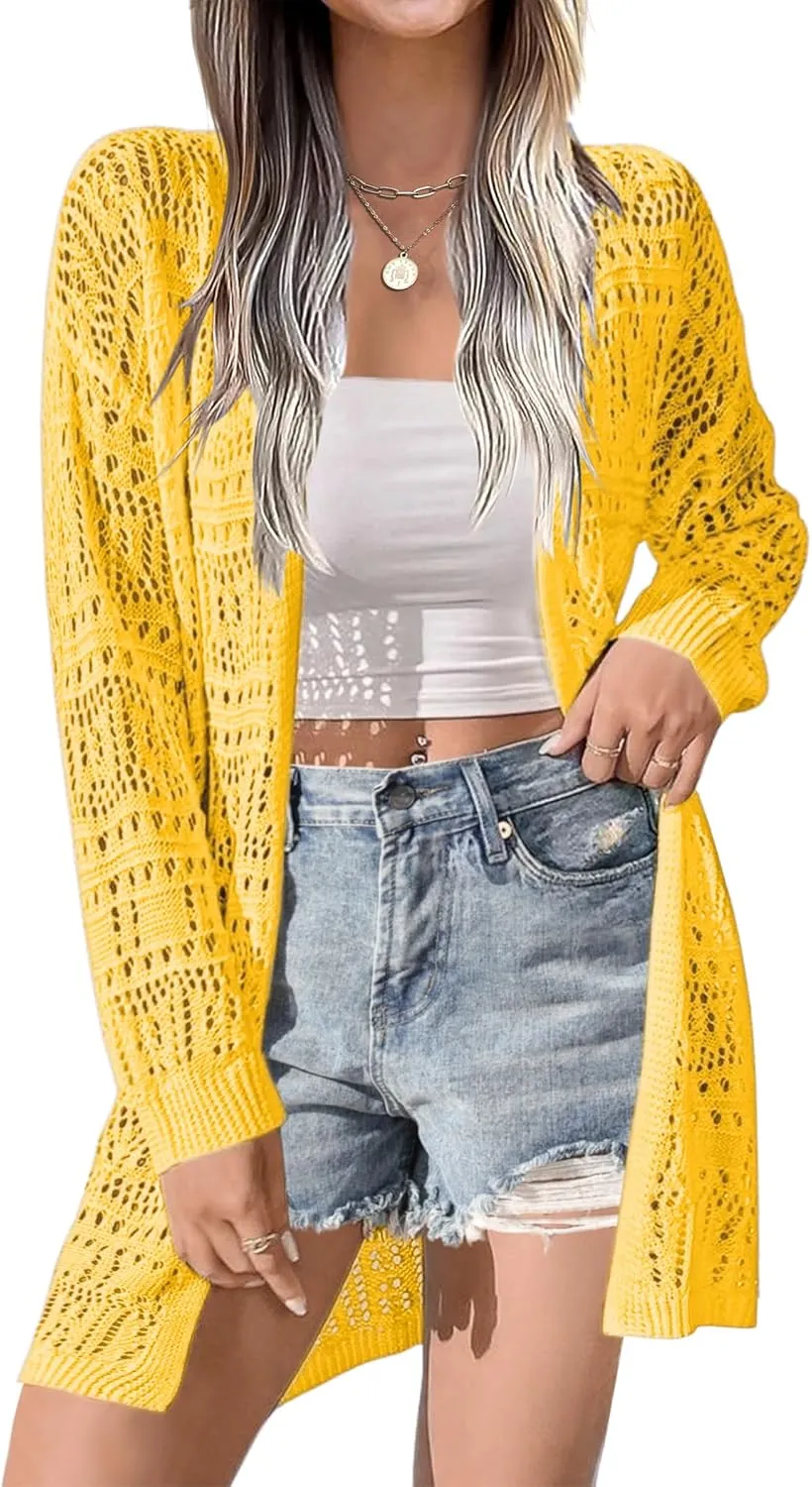 Zeagoo Womens 2025 Summer Crochet Cardigan Sweaters