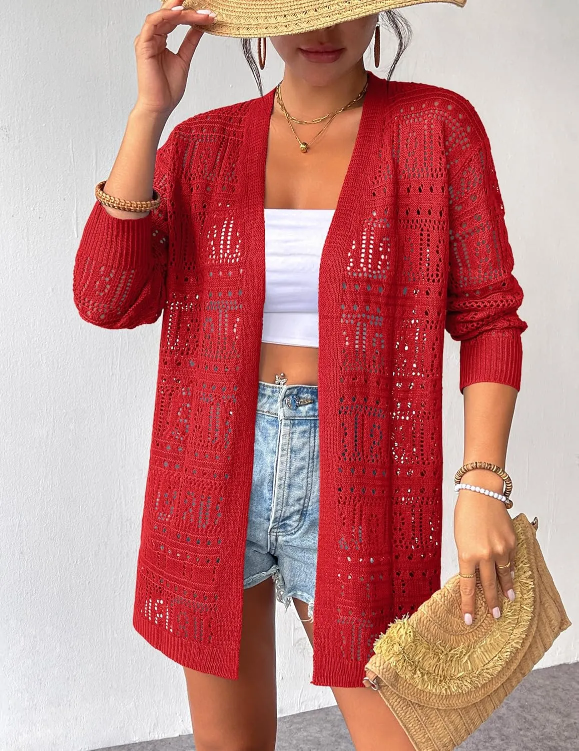 Zeagoo Womens 2025 Summer Crochet Cardigan Sweaters