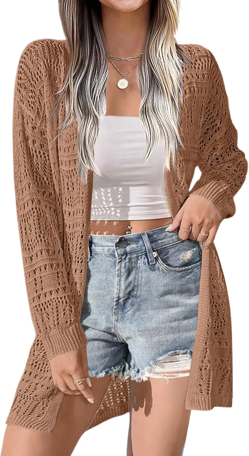 Zeagoo Womens 2025 Summer Crochet Cardigan Sweaters