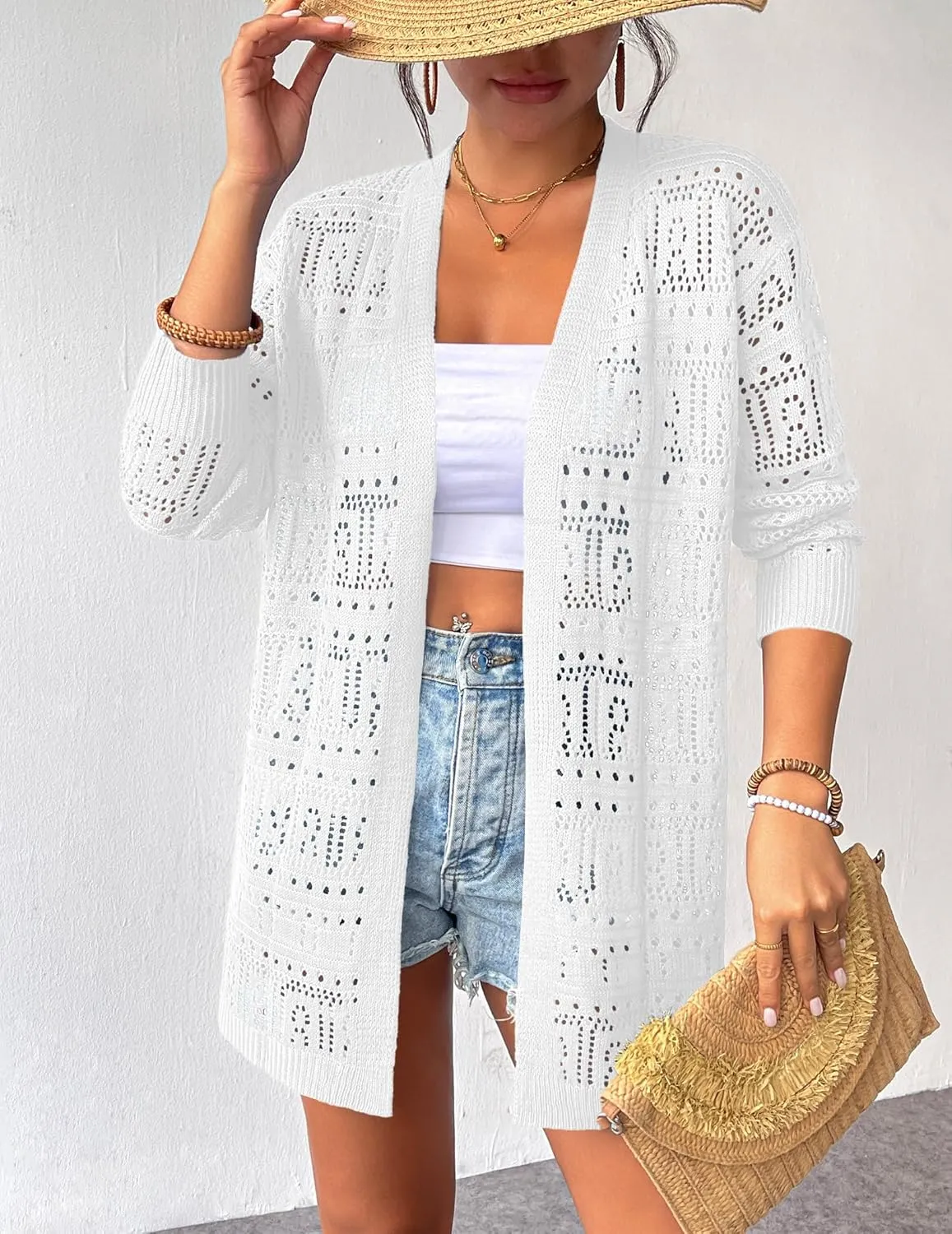 Zeagoo Womens 2025 Summer Crochet Cardigan Sweaters