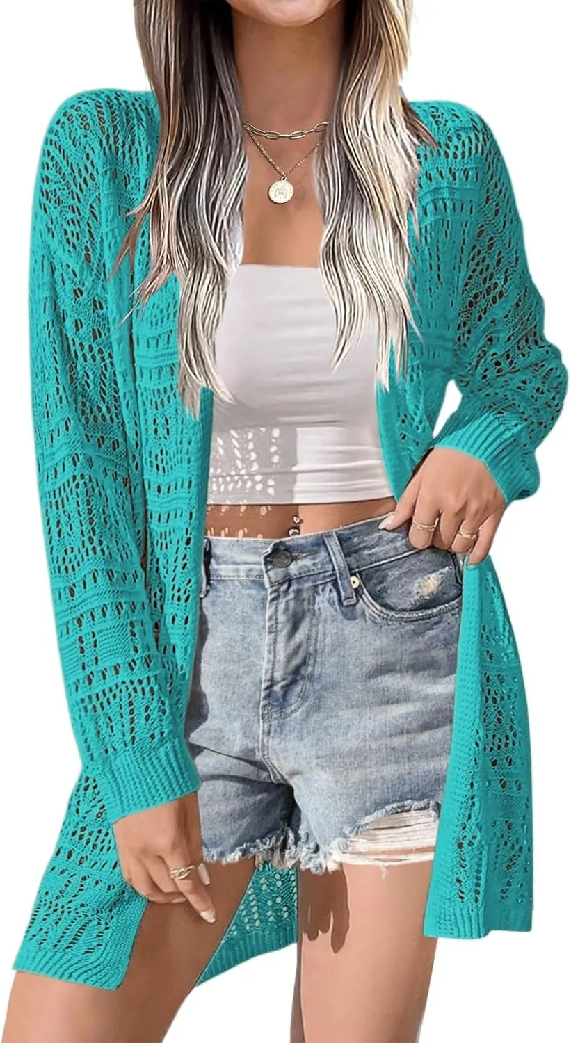 Zeagoo Womens 2025 Summer Crochet Cardigan Sweaters