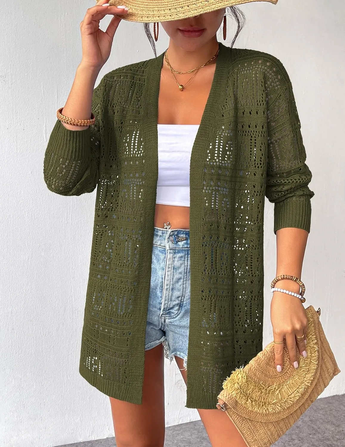 Zeagoo Womens 2025 Summer Crochet Cardigan Sweaters