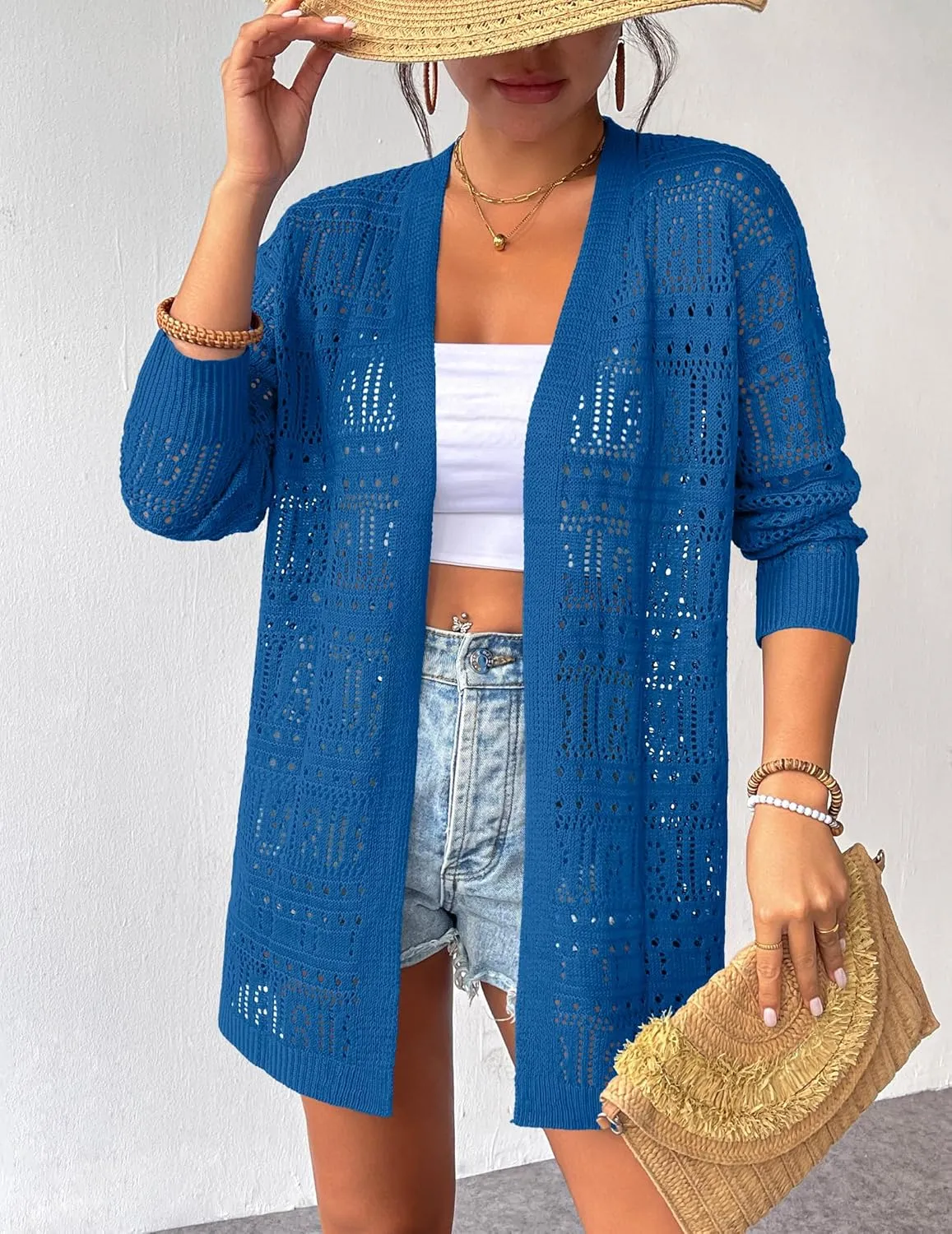 Zeagoo Womens 2025 Summer Crochet Cardigan Sweaters