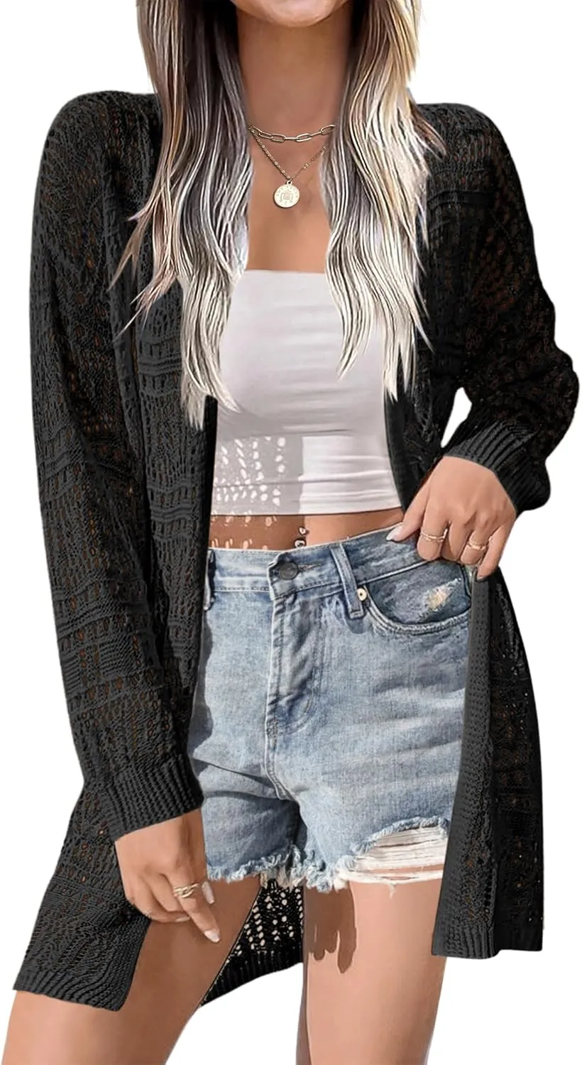 Zeagoo Womens 2025 Summer Crochet Cardigan Sweaters