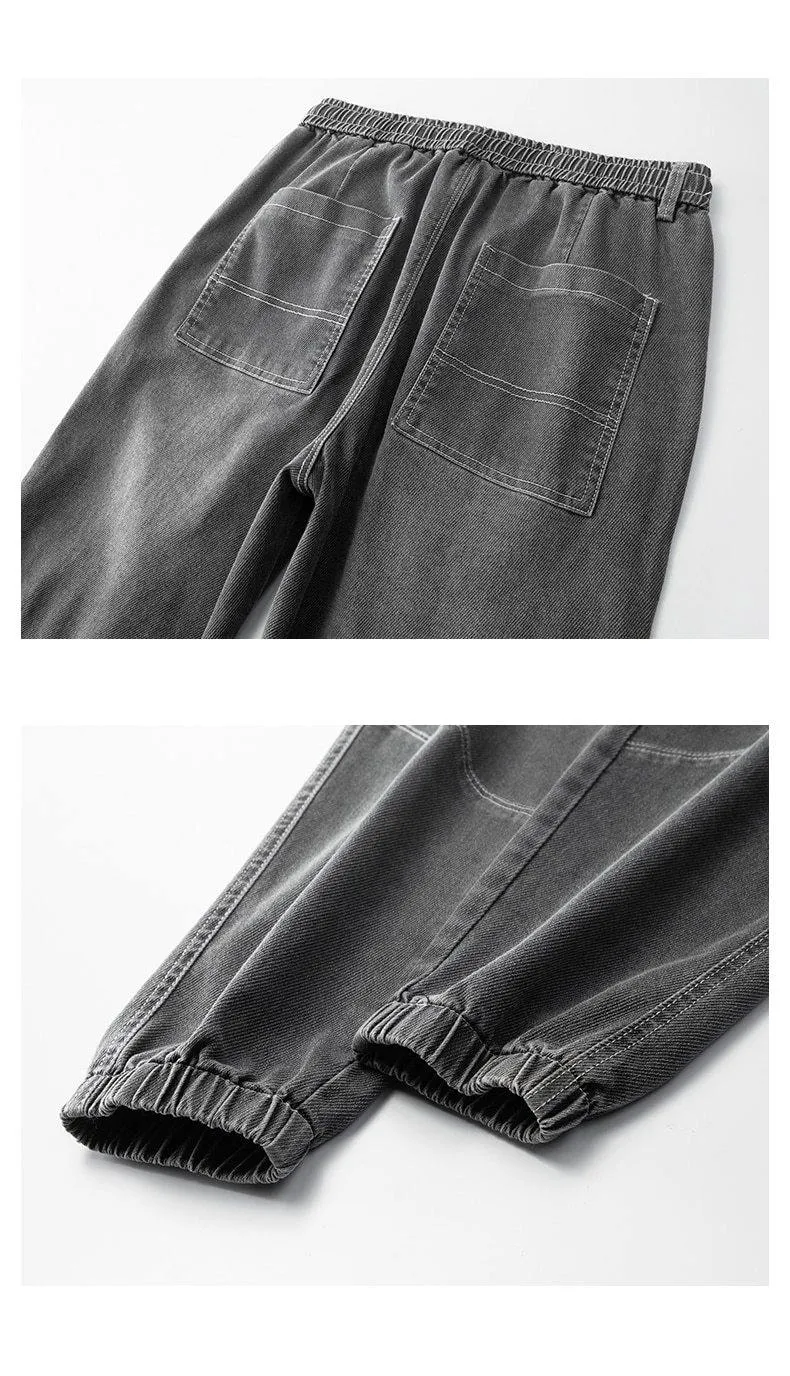 ZOE Men's Harem Denim Cargo Pants