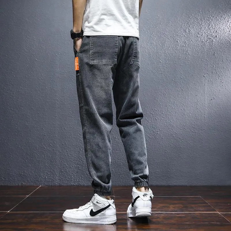 ZOE Men's Harem Denim Cargo Pants